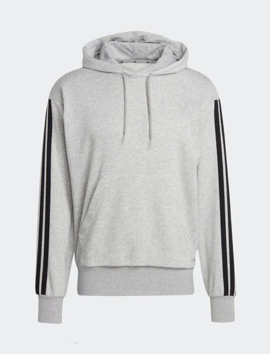 Men’s Classic Grey Hoodie with Black Stripe Sleeves – ChooseFirstIndustry