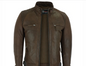 Mens Brown Leather Biker Jacket – Classic Slim Fit