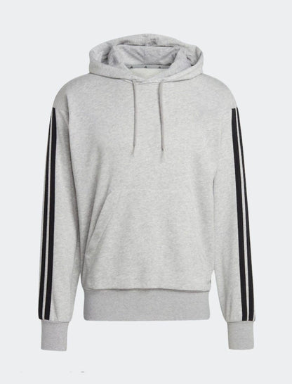 Men’s Classic Grey Hoodie with Black Stripe Sleeves – ChooseFirstIndustry