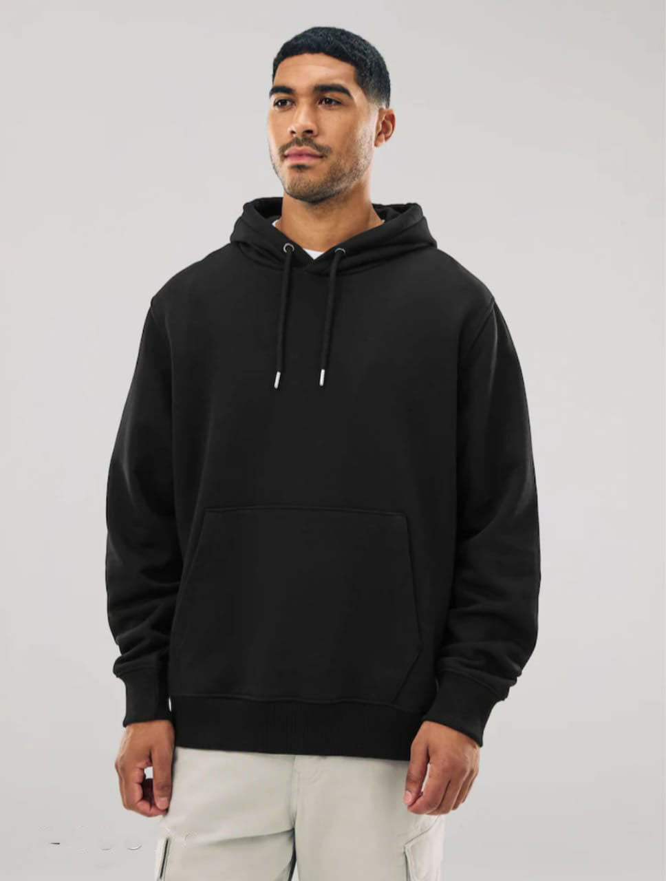 Classic Black Pullover Hoodie – Premium Cotton Blend | ChooseFirstIndustry
